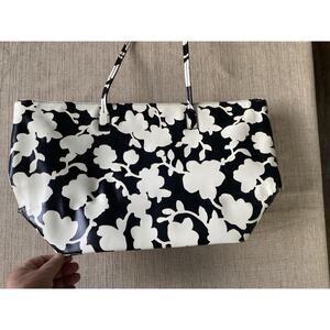 KATE SPADE Black and White Floral Print Tote